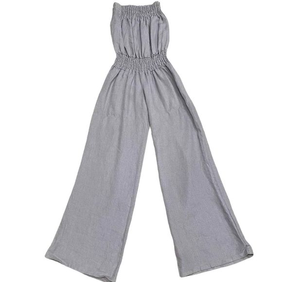YOUNG FABULOUS & BROKE Linen Gray Jumpsuit - Picture 3 of 6
